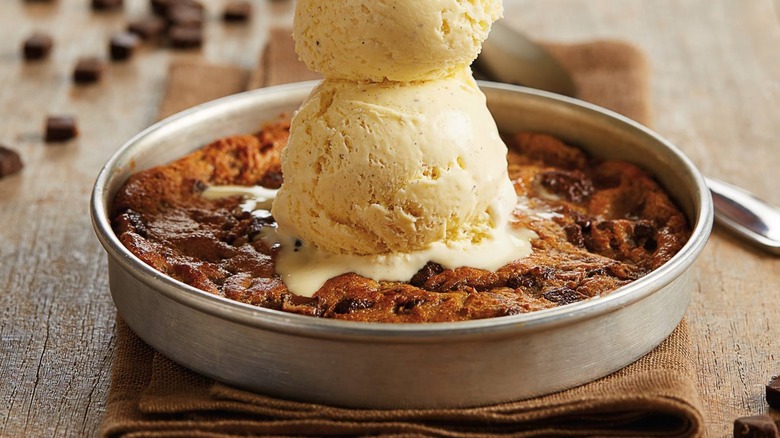 BJ's pizookie with ice cream