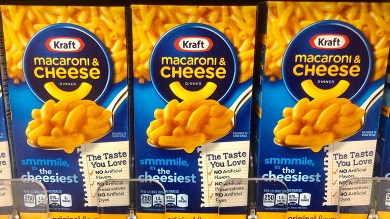boxes of Kraft mac and cheese