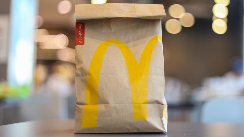 McDonald's bag on table