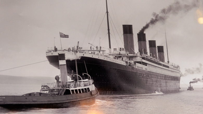 Titanic with tugboat