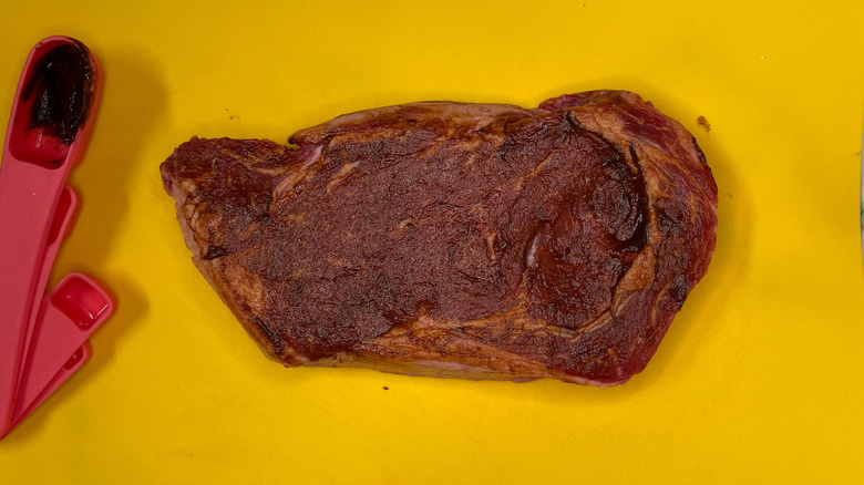 Steak covered in red miso paste