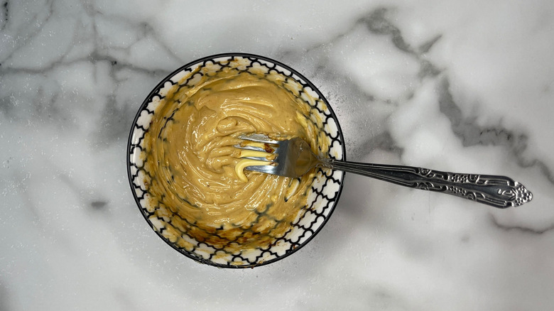 Miso butter mixed in small bowl
