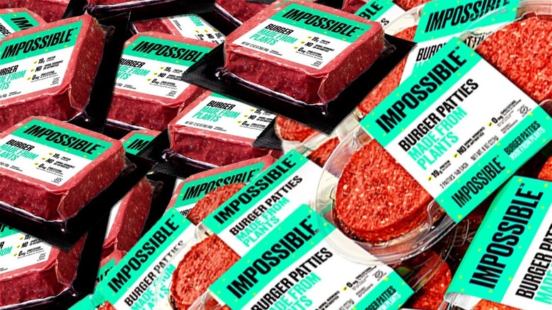 Impossible ground beef and Impossible burger patties