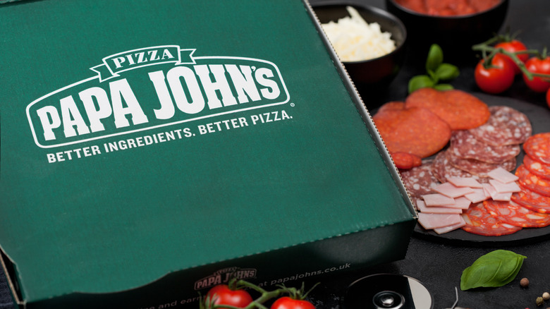 Papa John's box and ingredients