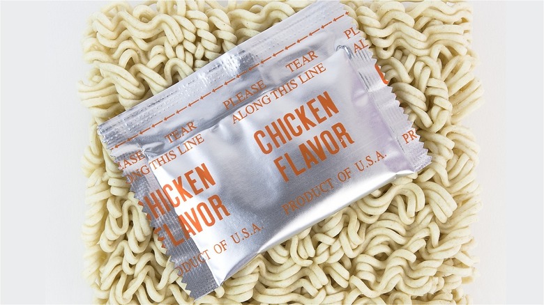 uncooked chicken flavor instant ramen