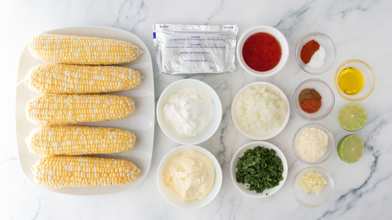 Ingredients for bang bang corn dip