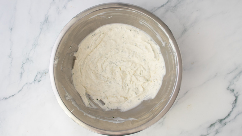 Creamy dip base in bowl