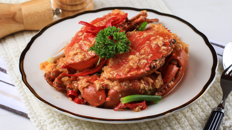 chilli crab dish