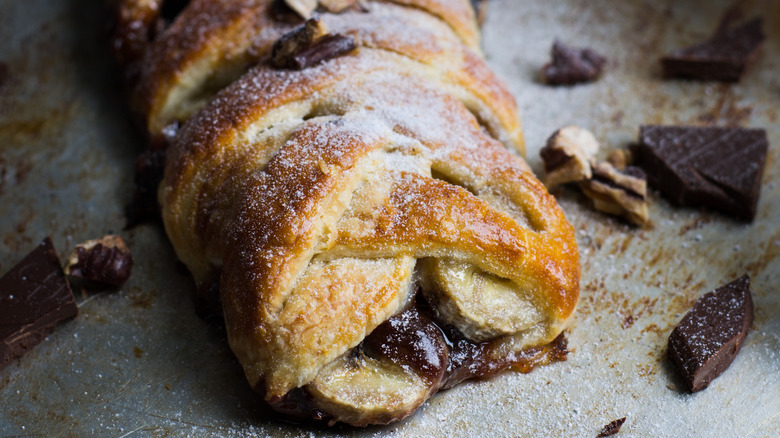 Nutella and banana puff pastry