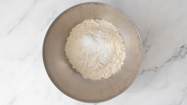 flour in a metal bowl