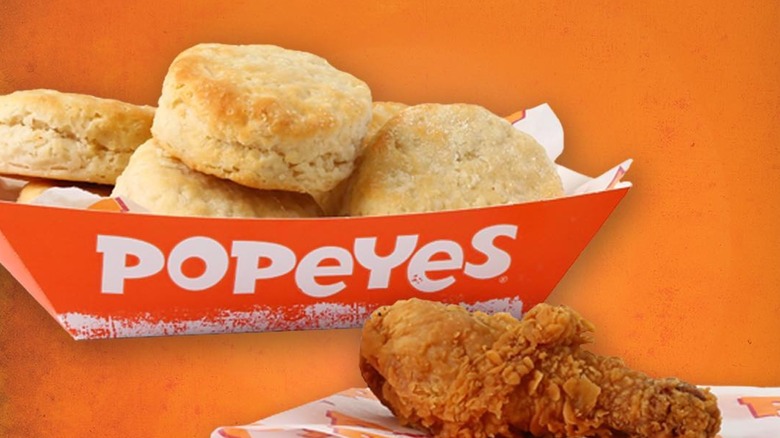 Popeyes biscuits and chicken