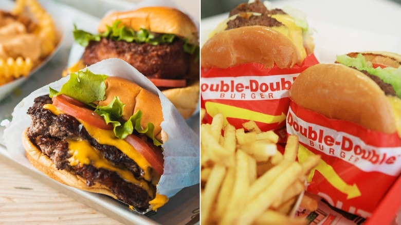 fast food burgers and fries
