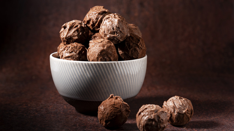 bowl of chocolate truffles