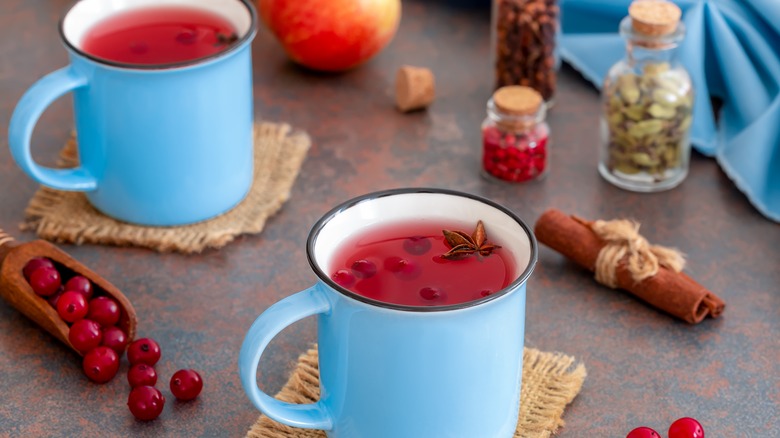 hot toddies with cranberries