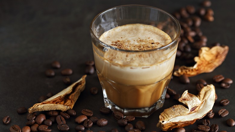 glass of mushroom coffee