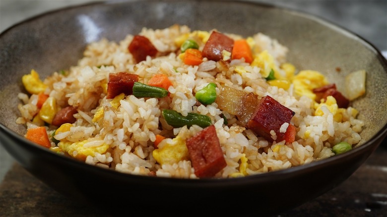 spam and egg fried rice