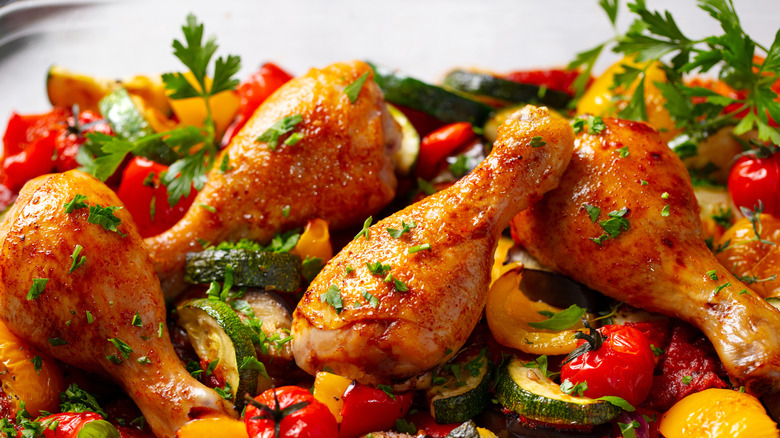 Roast chicken with vegetables