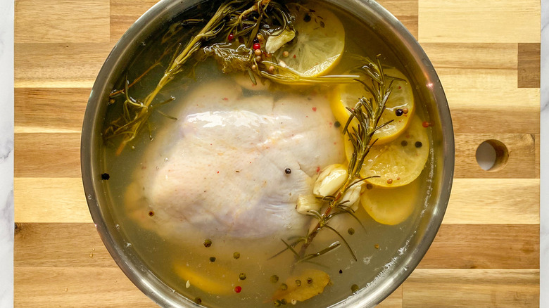 Chicken in honey-salt brine