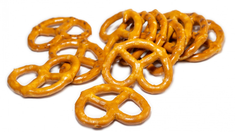 pretzels on white background