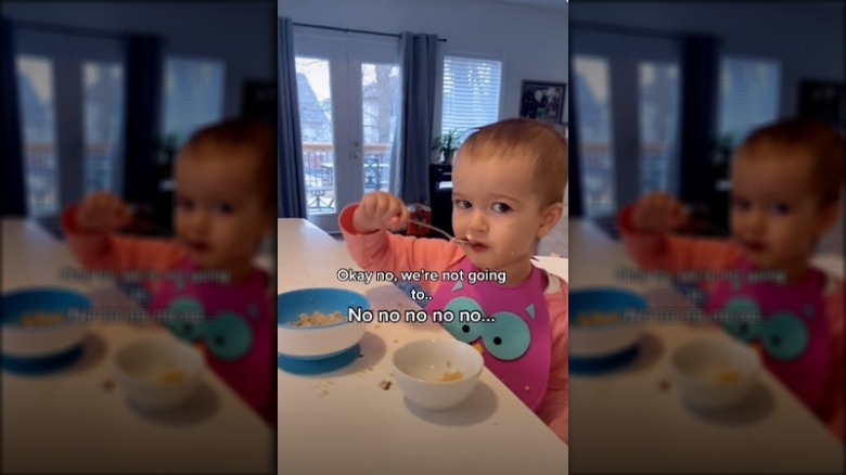 baby eating brown sugar
