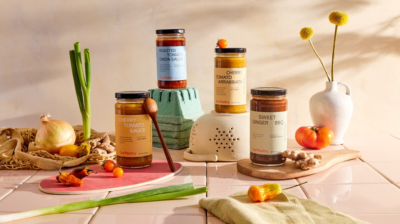 four jars of sauce