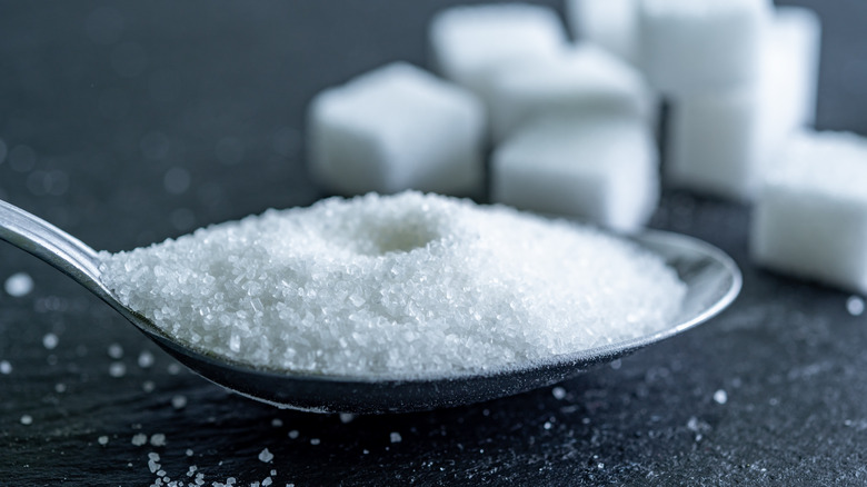 Sugar on spoon