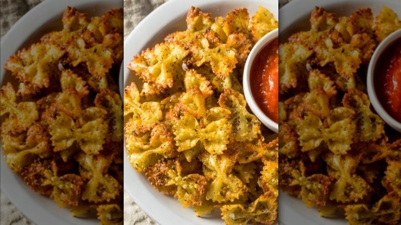 Air fryer pasta with cheese and herbs