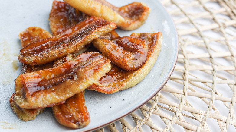 fried bananas on plate