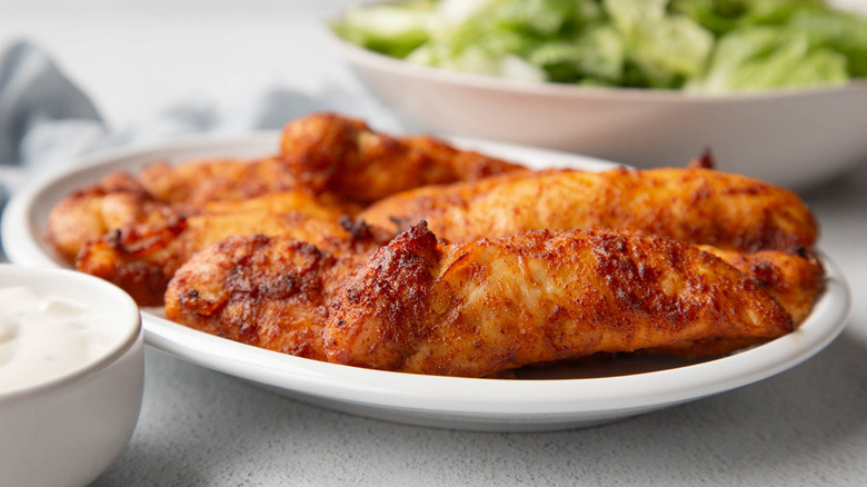 bbq chicken tenders on plate