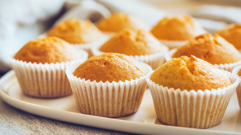 Cupcakes on a tray