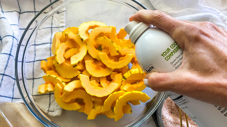 oil spray on squash