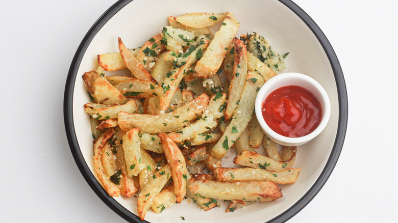 truffle fries on a table