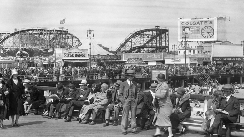 Coney Island boardwalk in the 1920s