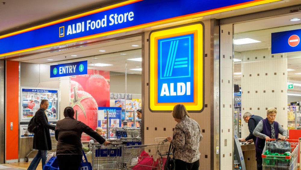 The exterior of an Aldi store