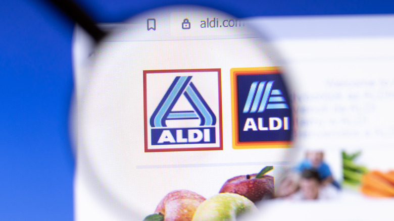 Aldi website under magnifying glass