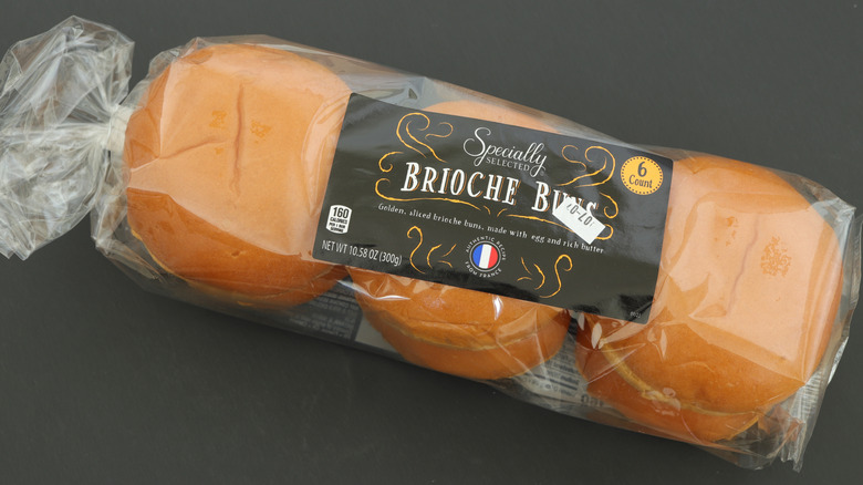 Back of Aldi's Specially Selected brioche buns