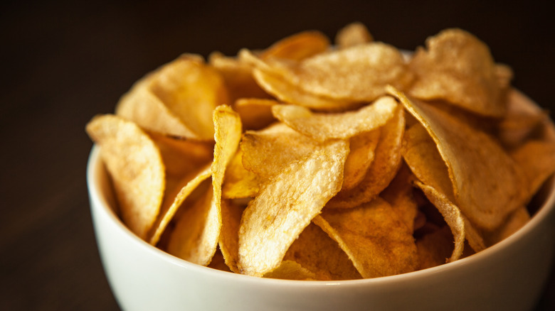 Potato chips in a bowl