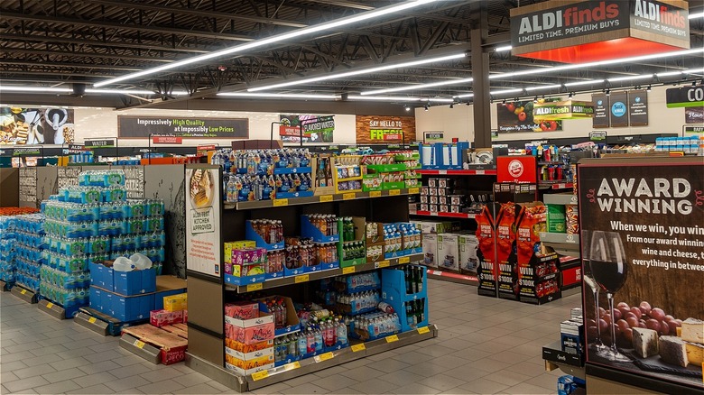 The interior of an Aldi store