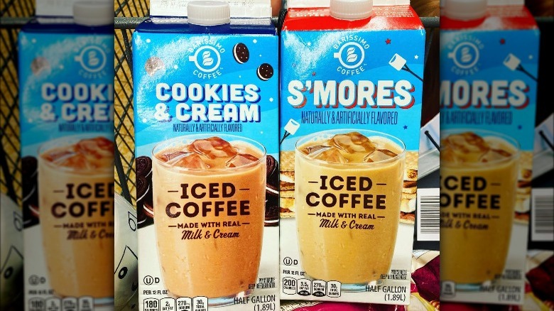 Cookies & Cream and S'mores iced coffee from Aldi