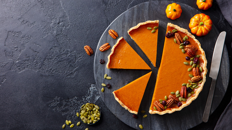 Sliced pumpkin pie