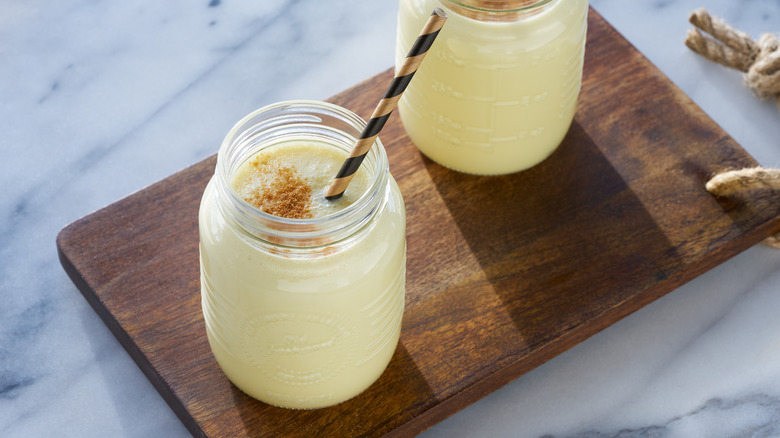 Eggnog on a wooden board