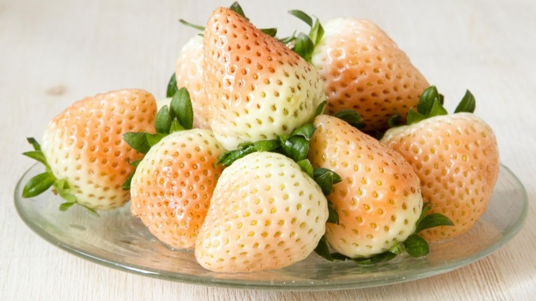 Pale pink strawberries