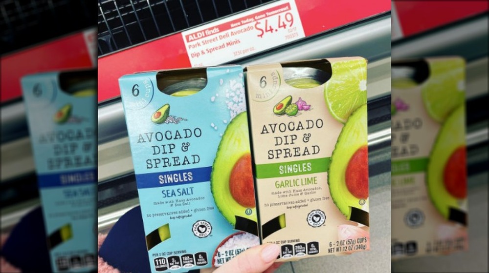 Packs of avocado dip at Aldi
