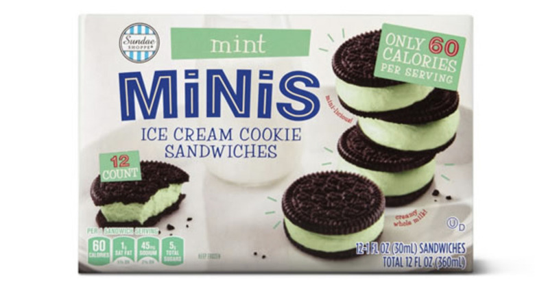 Sundae Shoppe Mint Mini Ice Cream Cookie Sandwiches