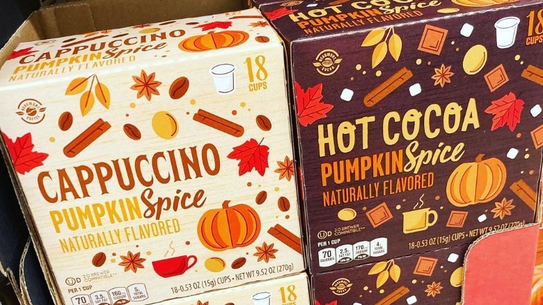 Pumpkin spice hot cocoa and pumpkin spice k-cups