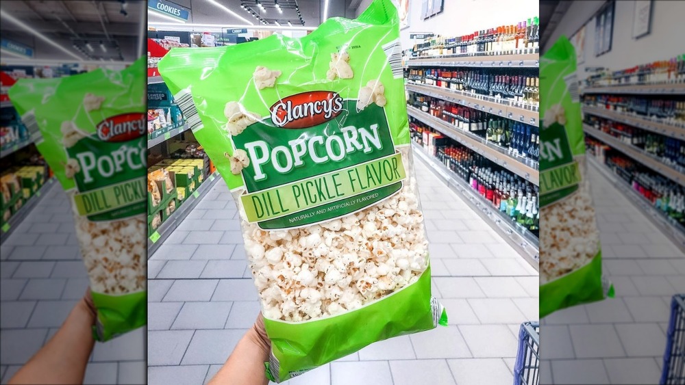 Clancy's pickle popcorn at Aldi