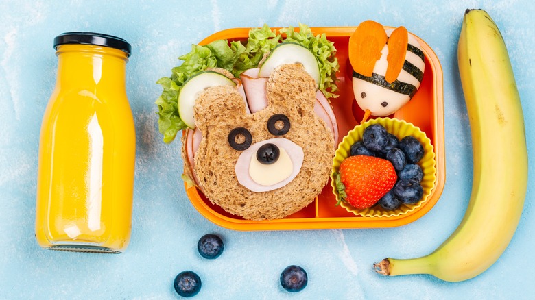 School lunch on table