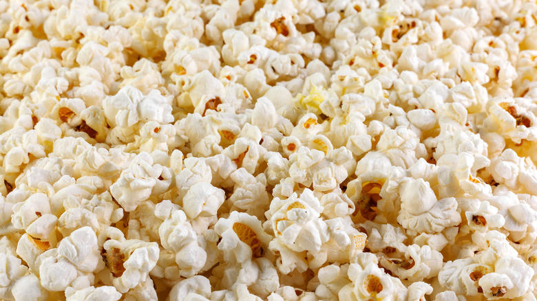 White popcorn stacked on itself