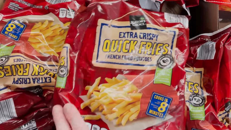 Bags of Aldi's Season's Choice Extra Crispy Quick Fries