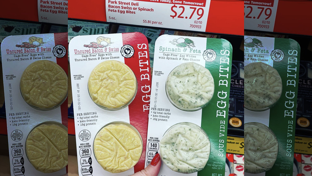 Hand holding Aldi egg bites